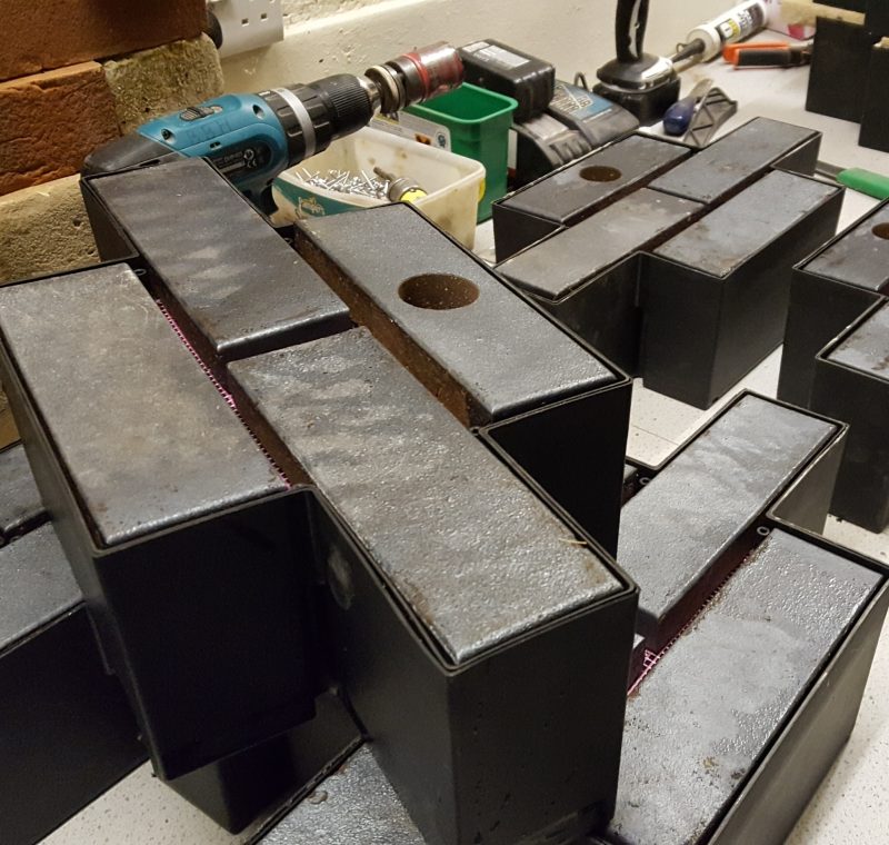Brick bird nesting boxes made in our workshop